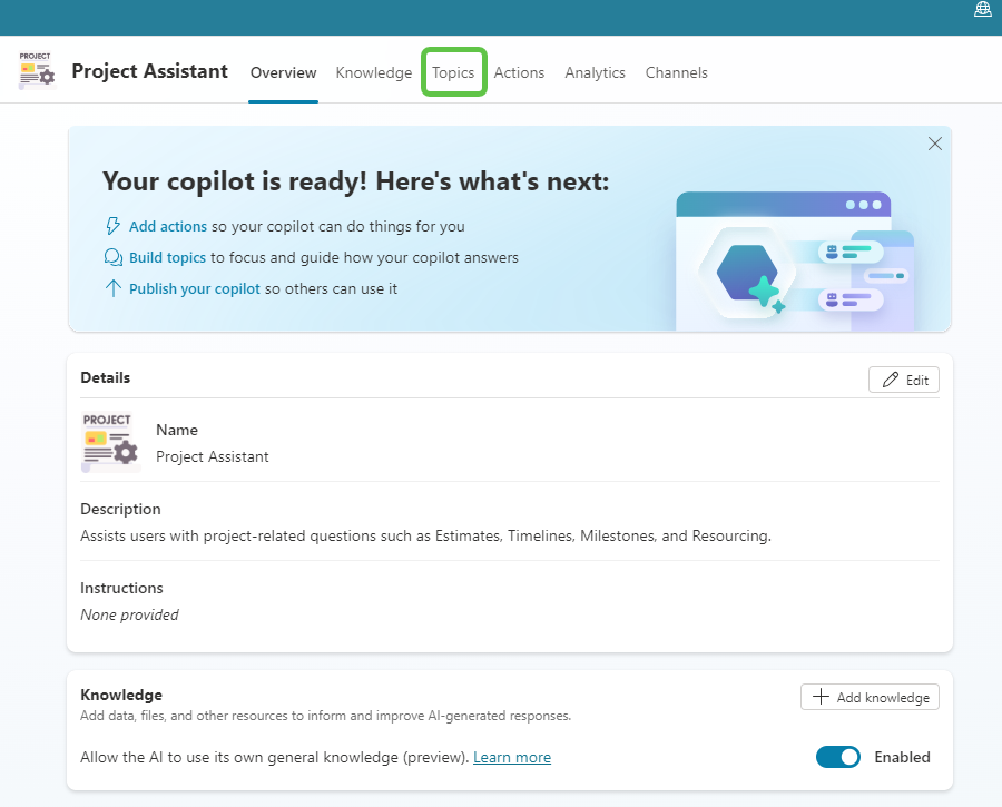 Generative AI Settings